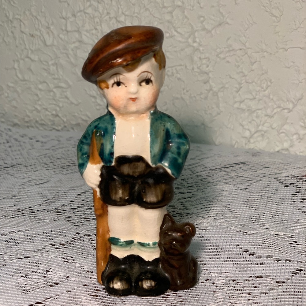 Vintage Boy with Dog 1940’s - Made in Occupied Japan Figurine.